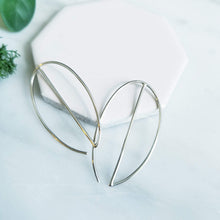 Load image into Gallery viewer, Marquis Hoop Earrings- Sterling Silver
