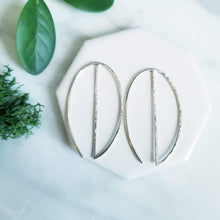 Load image into Gallery viewer, Marquis Hoop Earrings- Sterling Silver
