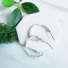 Load image into Gallery viewer, Elvish Sterling Silver Twig Hoop Earrings
