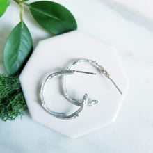 Load image into Gallery viewer, Elvish Sterling Silver Twig Hoop Earrings
