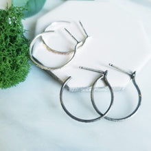 Load image into Gallery viewer, Slim Textured Mini Post Hoop Earrings
