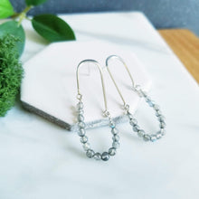 Load image into Gallery viewer, Blue Labradorite Loop Drop Earrings
