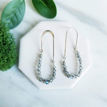 Load image into Gallery viewer, Blue Labradorite Loop Drop Earrings
