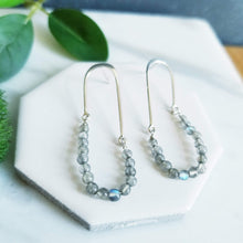 Load image into Gallery viewer, Blue Labradorite Loop Drop Earrings
