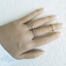 Load image into Gallery viewer, Slim Stacking Rings- Build your own stack- sterling silver, rose gold fill, yellow gold fill
