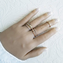 Load image into Gallery viewer, Slim Stacking Rings- Build your own stack- sterling silver, rose gold fill, yellow gold fill
