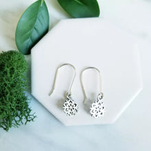 Load image into Gallery viewer, Small Sterling Silver Snowflake Earrings
