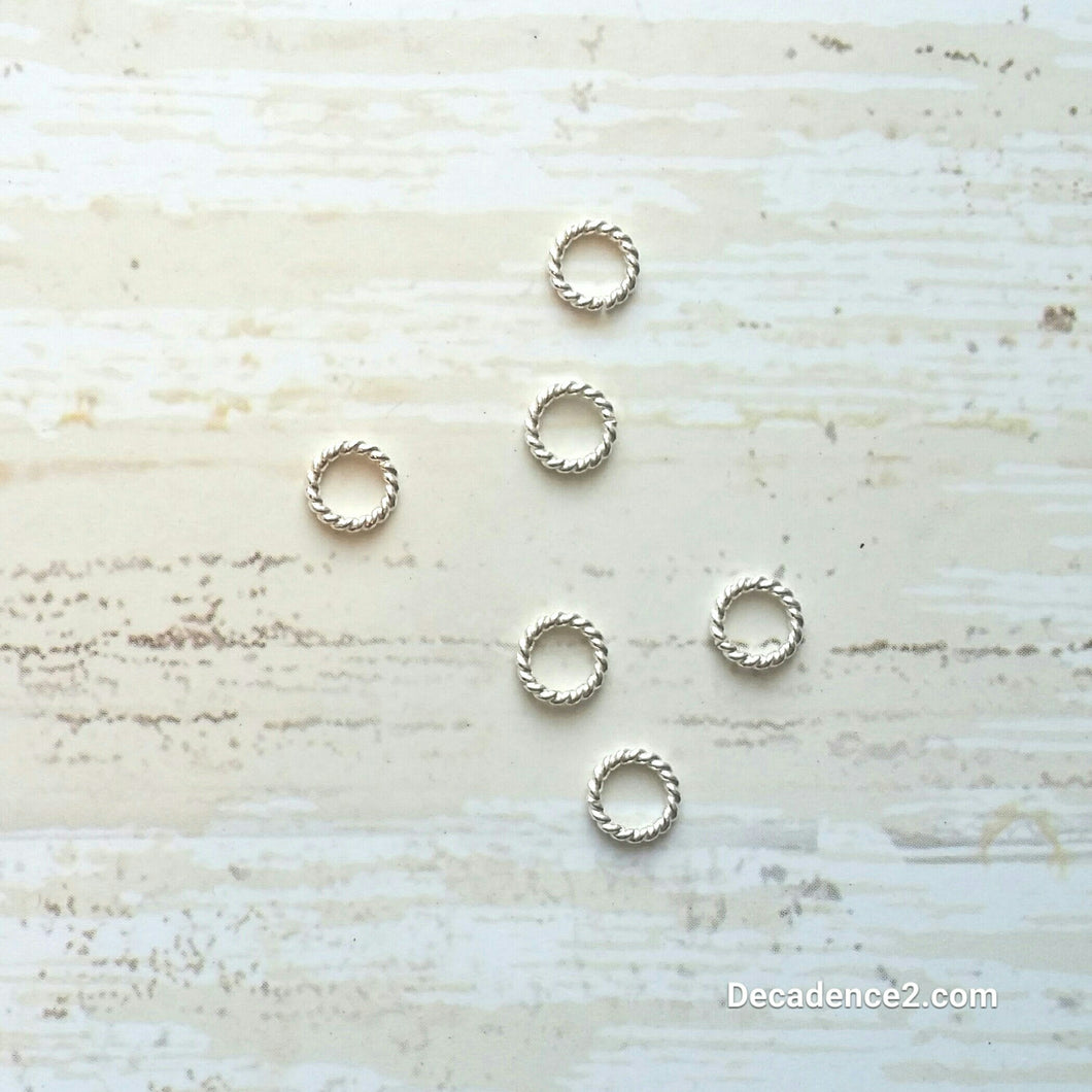 Smooth or Twisted Sterling Silver Circle Stitch Markers- Small Fits 3.5mm or smaller