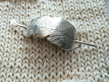 Load image into Gallery viewer, Sterling Silver Forged Feather Shawl Brooch Stick Pin
