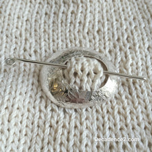 Load image into Gallery viewer, Floral Sterling Silver Shawl Brooch Circle Pin
