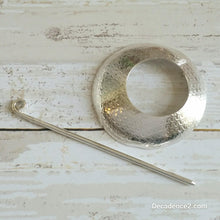 Load image into Gallery viewer, Dragon Scales Sterling Silver Shawl Brooch Circle Pin
