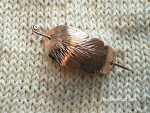 Load image into Gallery viewer, Copper Forged Feather Shawl Brooch Stick Pin
