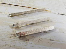 Load image into Gallery viewer, Birch Bark Sterling Silver Tie clip
