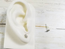 Load image into Gallery viewer, Sterling Silver Petal Flower Stud Earrings- Post Earrings, Floral Earrings
