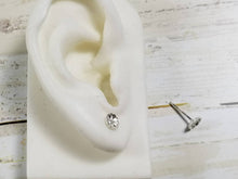 Load image into Gallery viewer, Sterling Silver Petal Flower- Detailed Flower Post Earrings, Stud Earrings
