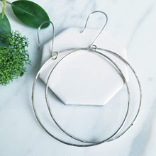 Load image into Gallery viewer, Large Sterling Silver Round Hoop Earrings
