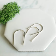 Load image into Gallery viewer, Sterling Silver Open Arch Minimalist Earrings
