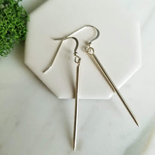 Load image into Gallery viewer, Sterling Silver Spike, Spear, Dagger Drop Earrings
