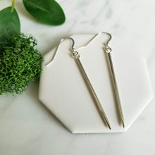 Load image into Gallery viewer, Sterling Silver Spike, Spear, Dagger Drop Earrings
