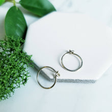 Load image into Gallery viewer, Sterling Silver Sleeper Hoop Earrings in Tiny
