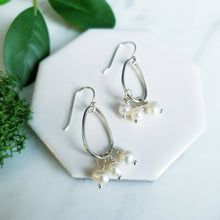 Load image into Gallery viewer, White Pearl Sterling Silver Drop Earrings
