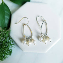 Load image into Gallery viewer, White Pearl Sterling Silver Drop Earrings
