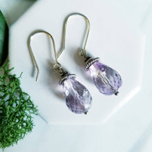 Load image into Gallery viewer, Lilac Faceted Amethyst/Ametrine Drop Earrings in Sterling Silver
