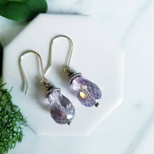 Load image into Gallery viewer, Lilac Faceted Amethyst/Ametrine Drop Earrings in Sterling Silver
