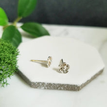 Load image into Gallery viewer, Sterling Silver Petal Flower Stud Earrings- Post Earrings, Floral Earrings
