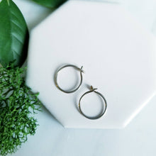 Load image into Gallery viewer, Sterling Silver Sleeper Hoop Earrings in Tiny
