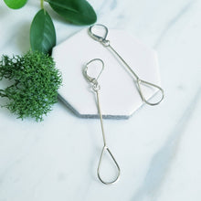 Load image into Gallery viewer, Sterling Silver Long Teardrop Rain Drop Earrings
