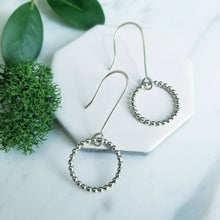 Load image into Gallery viewer, Beaded Circle Sterling Silver Earrings
