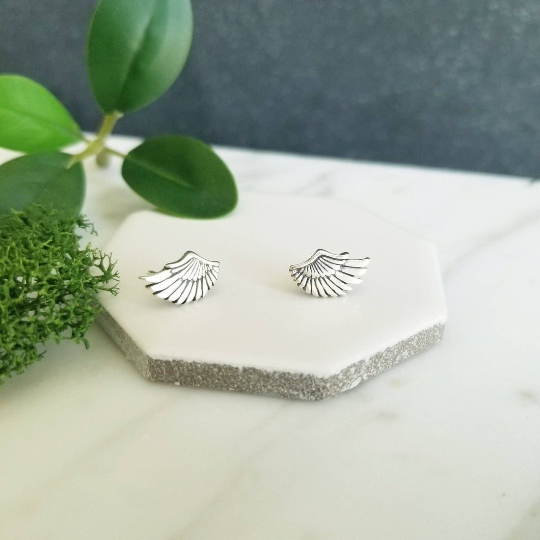 Sterling Silver Wing Earrings