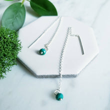 Load image into Gallery viewer, Sterling Silver and Turquoise Threader Earrings
