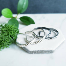 Load image into Gallery viewer, Sterling Silver Braid Post Hoop Earrings
