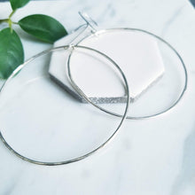 Load image into Gallery viewer, Large Sterling Silver Round Hoop Earrings
