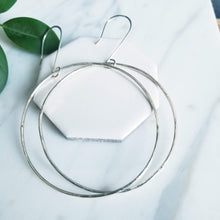 Load image into Gallery viewer, Large Sterling Silver Round Hoop Earrings
