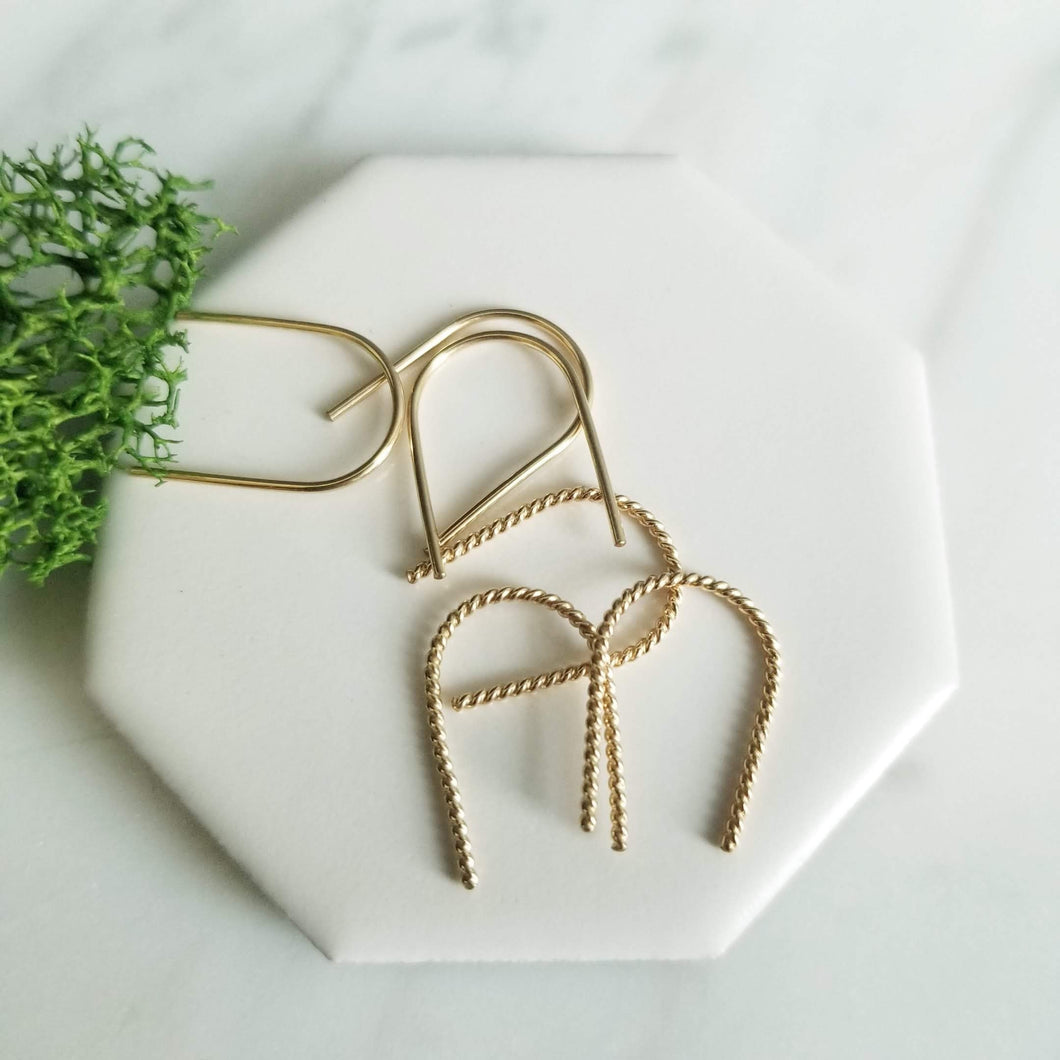 Yellow 14K GF Open Arch Earrings