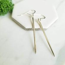 Load image into Gallery viewer, Sterling Silver Spike, Spear, Dagger Drop Earrings
