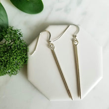 Load image into Gallery viewer, Sterling Silver Spike, Spear, Dagger Drop Earrings
