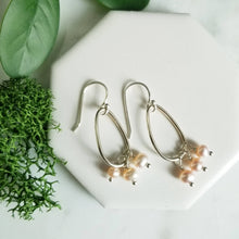 Load image into Gallery viewer, Pink Pearl Sterling Silver Drop Earrings
