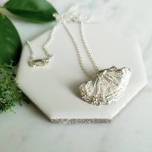 Load image into Gallery viewer, Sterling silver fungus necklace, botanical necklace, silver fungus charm
