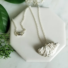 Load image into Gallery viewer, Sterling silver fungus necklace, botanical necklace, silver fungus charm
