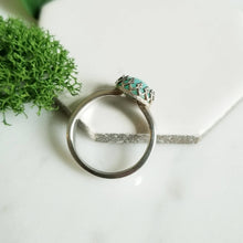 Load image into Gallery viewer, Aqua Blue Amazonite &amp; Sterling Silver Crown Ring
