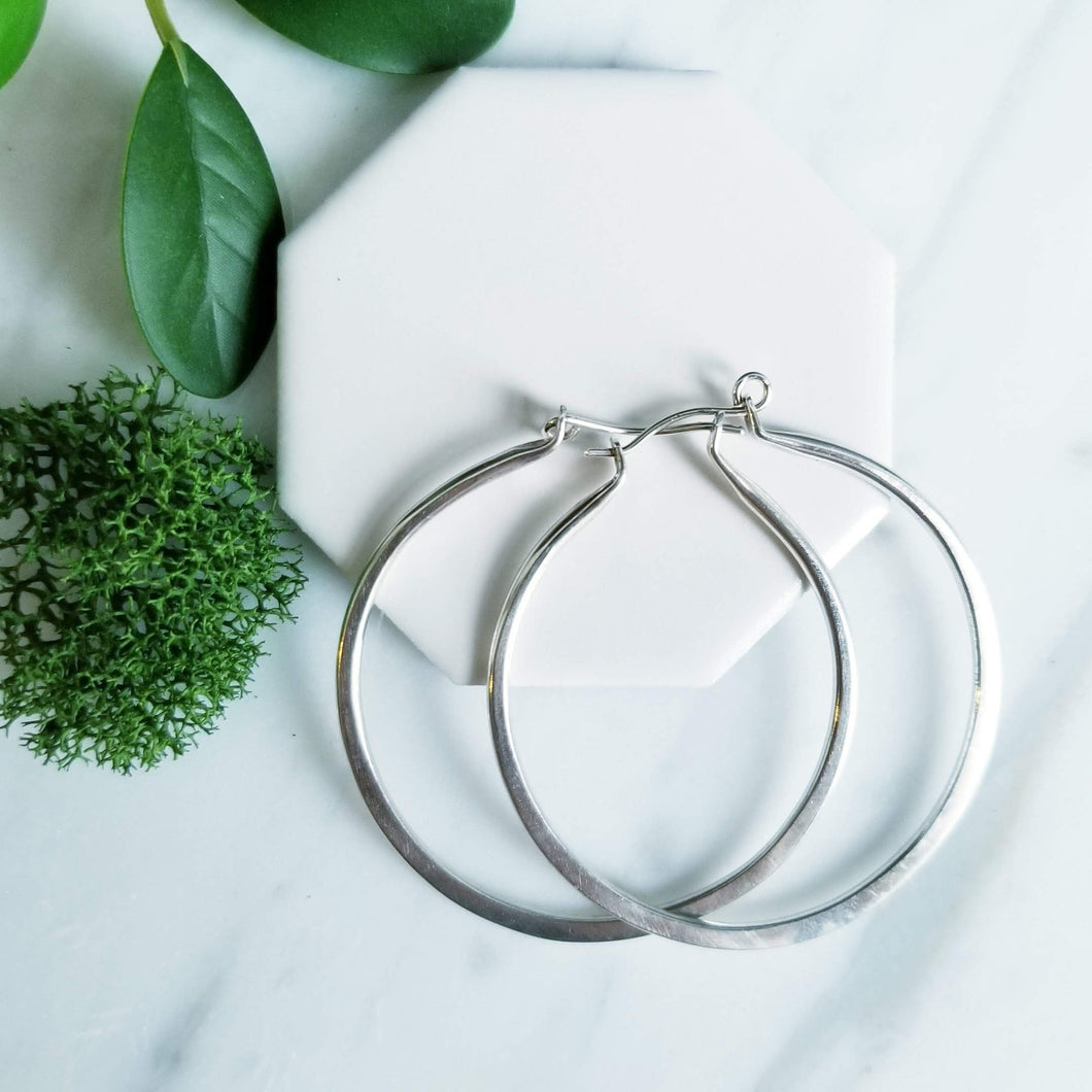 Chunky Sterling Silver Hoops