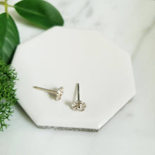 Load image into Gallery viewer, Sterling Silver Petal Flower Stud Earrings- Post Earrings, Floral Earrings
