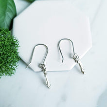 Load image into Gallery viewer, Twig &amp; Bud Sterling Silver Earrings, Cast Sterling Twig Jewelry
