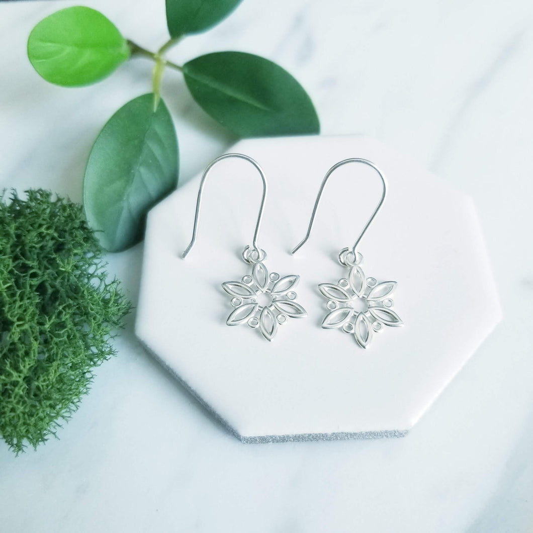 Sterling Silver Snowflake Earrings