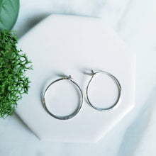 Load image into Gallery viewer, Sterling Silver Sleeper Hoop Earrings in Small
