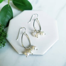 Load image into Gallery viewer, White Pearl Sterling Silver Drop Earrings
